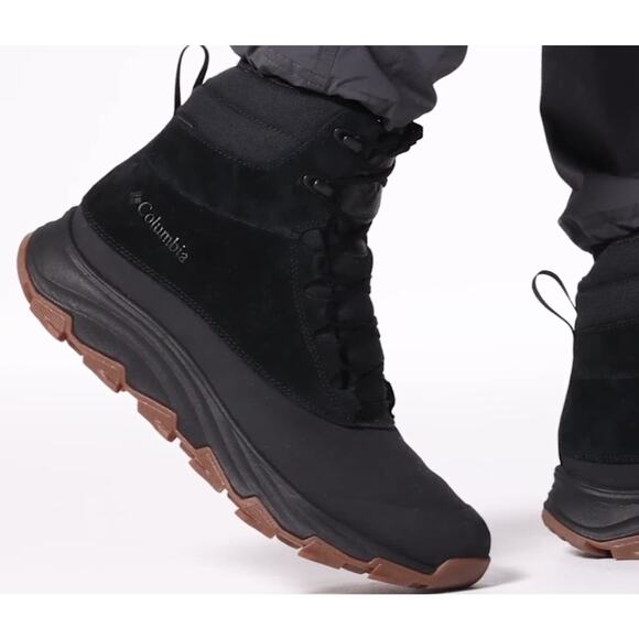 Columbia Mens 9.5 Black Graphite Leather Expeditionist Shield Winter Boot BR12-8 - Picture 1 of 7
